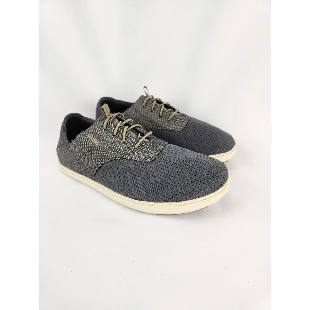 OluKai Men's Nohea Moku Sneaker‎ Size 9.5 Grey Shoes Slip On Loafer Boat Beach
